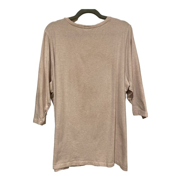 CJ Banks Soft 3/4 Sleeve Tunic Light Pink w/ Silver Dot Lines Women's Size 3X - Picture 2 of 6